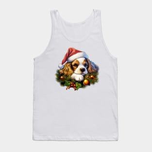 Lazy Cavalier King Charles Spaniel Dog at Christmas Tank Top